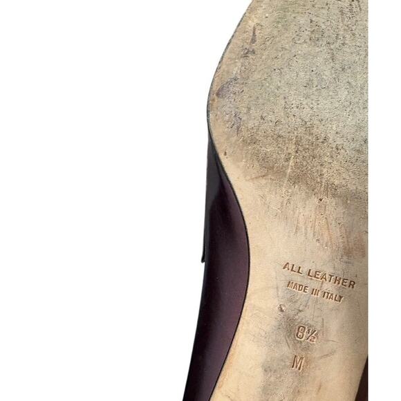 Vintage Metallic Oxblood YSL Burgundy Leather Loafers Made in Italy 8.5M - Picture 3 of 8